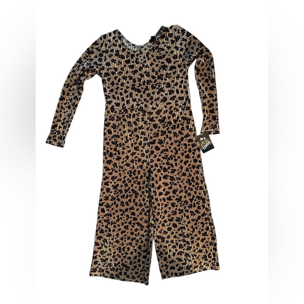 Art Class Tan and Black Leopard Patterned One Piece Outfit